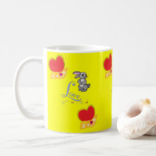 Alla hjärtans dag Bunny Rabbit Kärlek Mugg