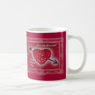 Alla hjärtans dag Candy Heart Hälsning Kaffemugg