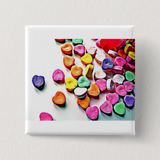 Alla hjärtans dag - Candy Hearts Knapp (Framsida)