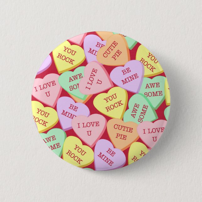 Alla hjärtans dag - Candy Hearts Knapp (Framsida)