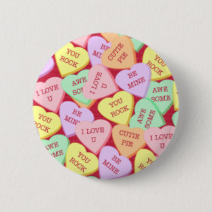 Alla hjärtans dag - Candy Hearts Knapp