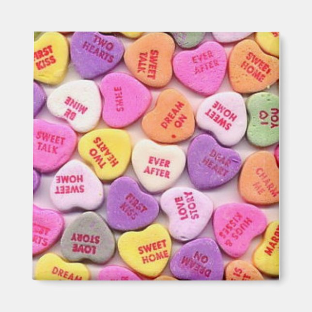 Alla hjärtans dag - Candy Hearts Magnet (Framsidan)