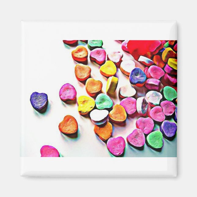 Alla hjärtans dag - Candy Hearts Magnet (Framsidan)
