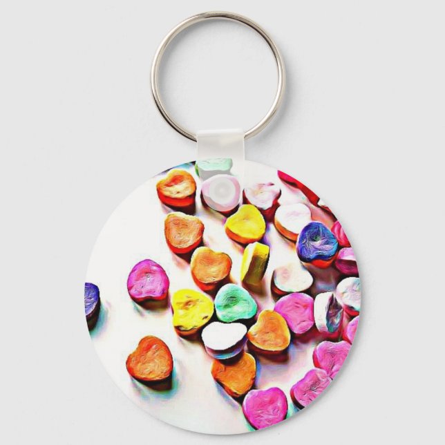 Alla hjärtans dag - Candy Hearts Nyckelring (Framsida)