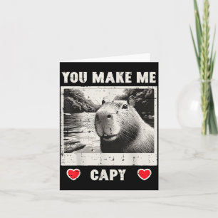 Alla hjärtans dag Capybara Selfie Gör mig Capy Män Kort