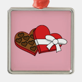 Alla hjärtans dag Chocolate Box Julgransprydnad Metall