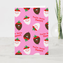 Alla hjärtans dag Chocolate Dipping Strawbär Kort