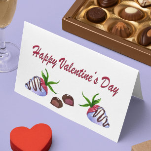 Alla hjärtans dag Chocolate täckte jordgubbar Hälsningskort