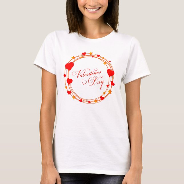 Alla hjärtans dag Cirkel Design-25695 T Shirt (Framsida)