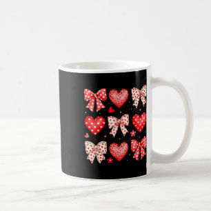 Alla hjärtans dag Coquette Bow Hearts Leopard Kvin Kaffemugg