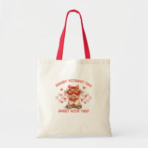 Alla hjärtans dag Coquette Highland Cow Tygkasse
