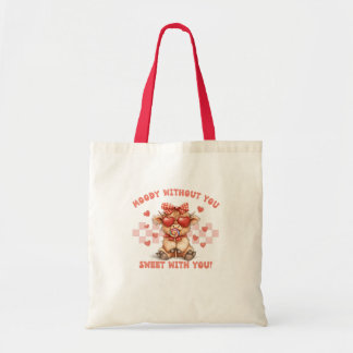 Alla hjärtans dag Coquette Highland Cow Tygkasse