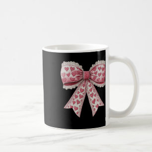 Alla hjärtans dag Coquette Snöre Bow Heart Girl Kaffemugg