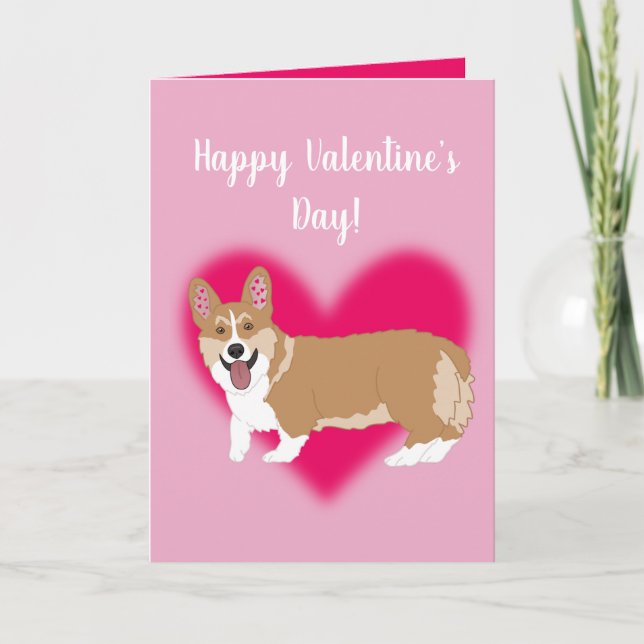 Alla hjärtans dag Corgi  Helgkort (Framsida)