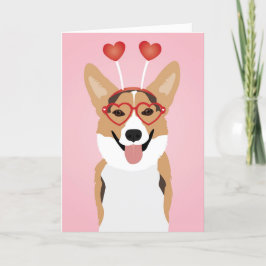 Alla hjärtans dag Corgi Hund Helgkort