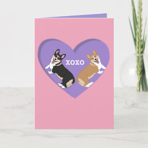Alla hjärtans dag Corgi XOXO Helgkort