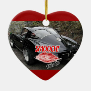 Alla hjärtans dag Corvette Julgransprydnad Keramik