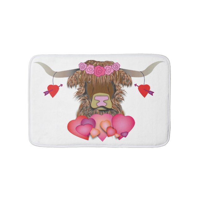 Alla hjärtans dag Cow Badrumsmatta (Framsidan)