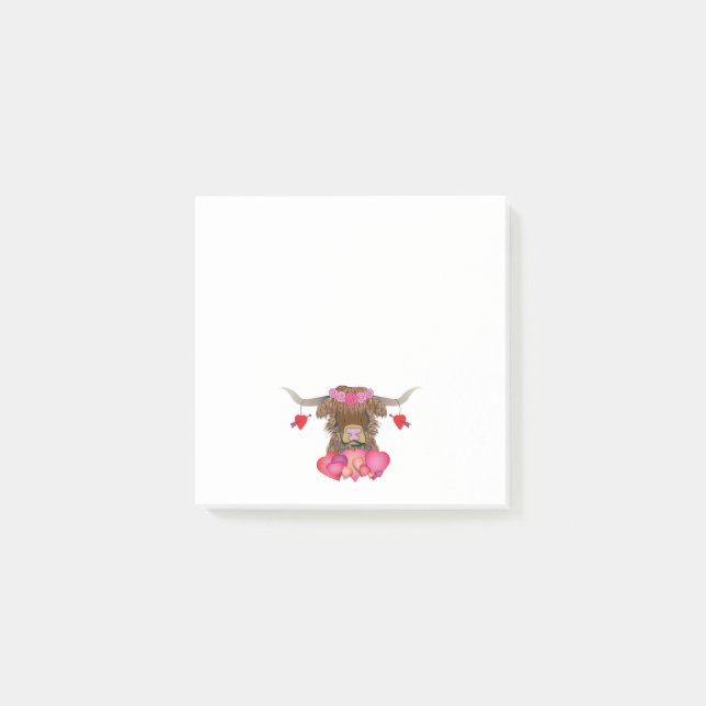 Alla hjärtans dag Cow Post-it Block (Framsida)
