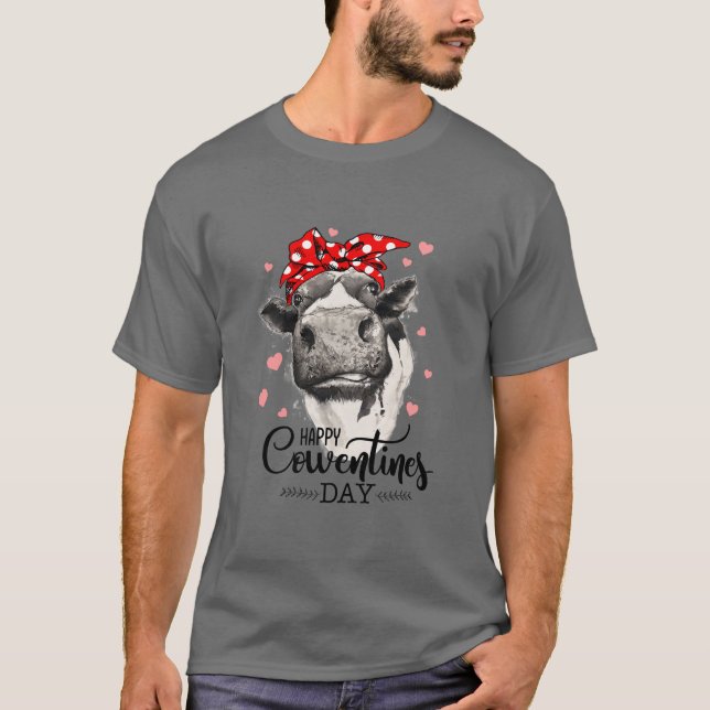 Alla hjärtans dag Cow Shirt, Lover, Ljud T Shirt (Framsida)