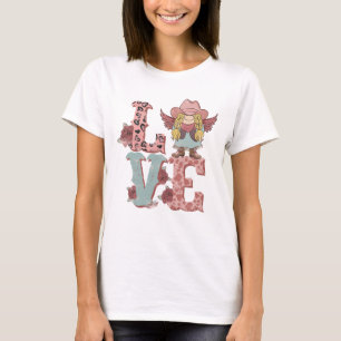 Alla hjärtans dag Cowgirl Kärlek T Shirt