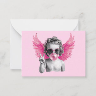 Alla hjärtans dag Cupid blåser bubbla Anteckningskort