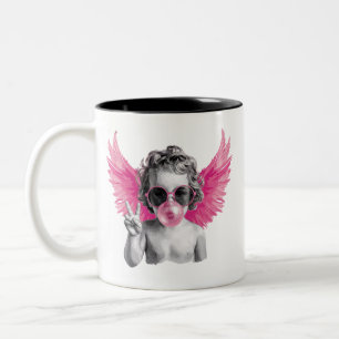 Alla hjärtans dag Cupid Blåser Bubbla Två-Tonad Mugg