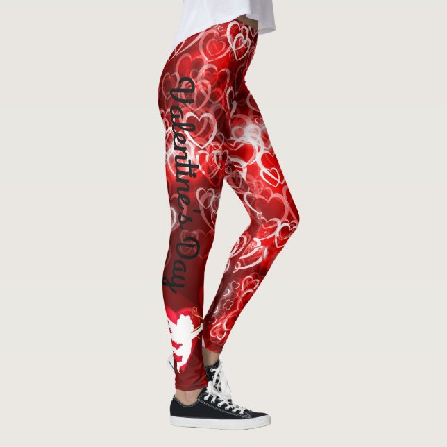 Alla hjärtans dag Cupid Hearts Leggings Yoga Byxor (Höger)