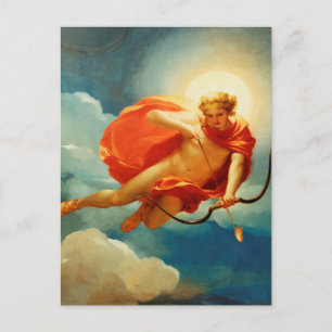 Alla hjärtans dag-cupid som bränner sina Kärlek-pi Helg Vykort