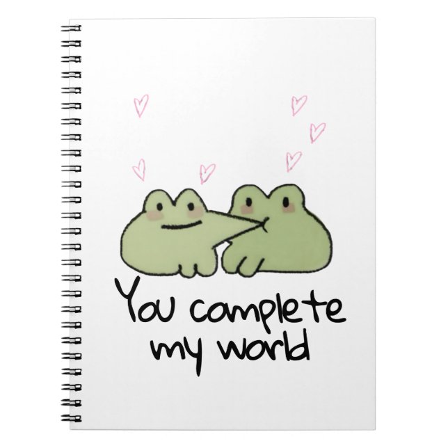 Alla hjärtans dag Cute Frog Kärlek par Anteckningsbok (Framsidan)