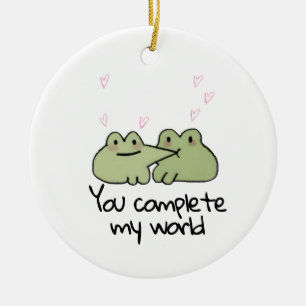Alla hjärtans dag Cute Frog Kärlek par Ornament