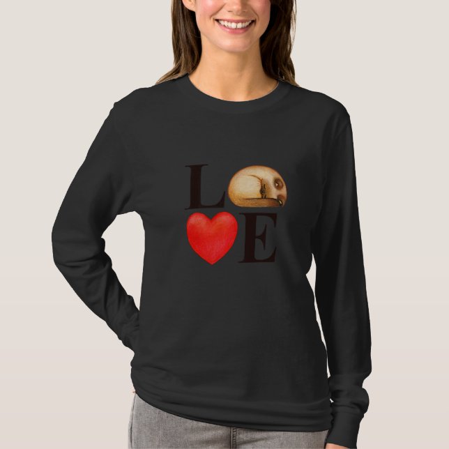 Alla hjärtans dag Cute Heart Cat Kärlek T Shirt (Framsida)