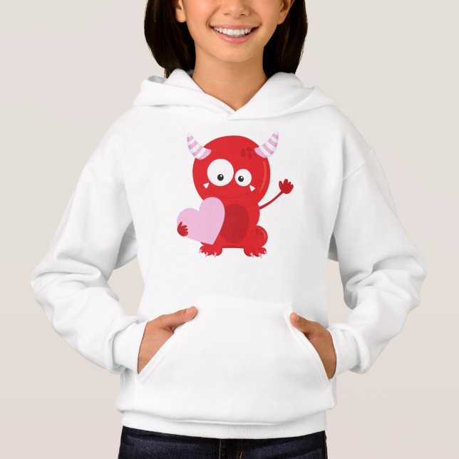 Alla hjärtans dag, Cute Monster, Hjärter T Shirt (Framsida)