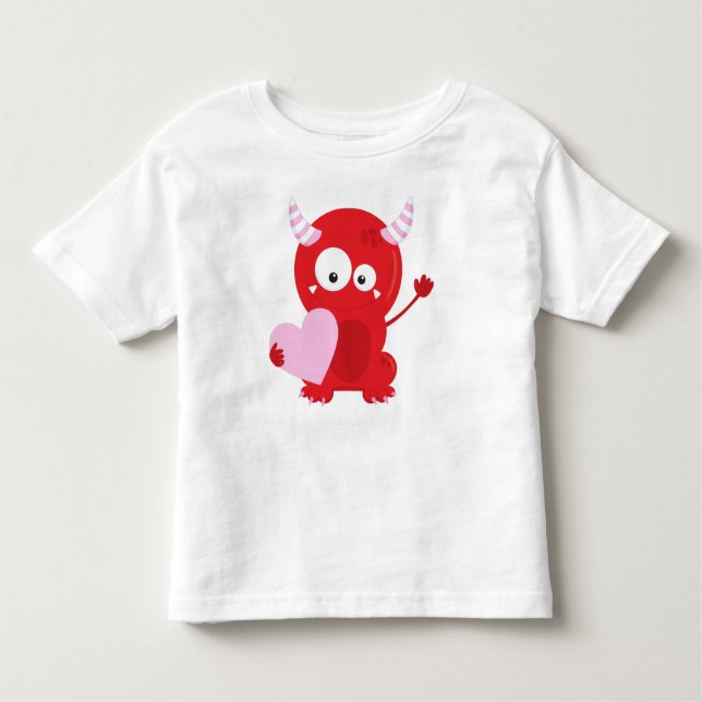 Alla hjärtans dag, Cute Monster, Hjärter T Shirt (Framsida)