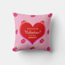 Alla hjärtans dag Cute Shock rosa Hearts Girly Kudde