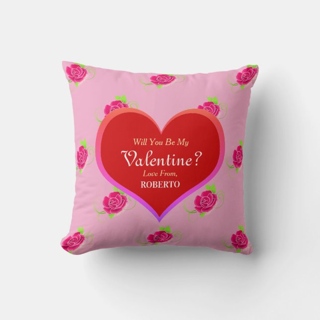 Alla hjärtans dag Cute Shock rosa Hearts Girly Kudde (Framsida)