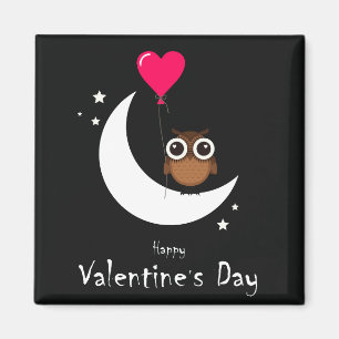 Alla hjärtans dag Cute Uggla Magnet