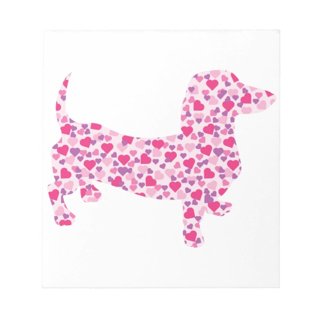 Alla hjärtans dag Dachshund Anteckningsblock (Framsida)