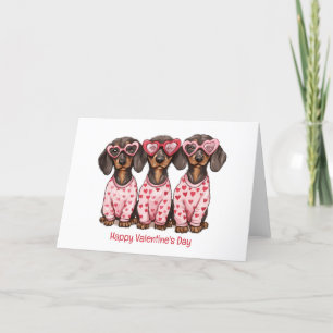 Alla hjärtans dag Dachshund Hundar Helgkort