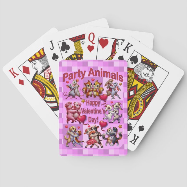 Alla hjärtans dag Dancing Par "Party Animals" Casinokort (Baksidan)