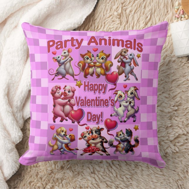 Alla hjärtans dag Dancing Par "Party Animals" Kudde (Filt)