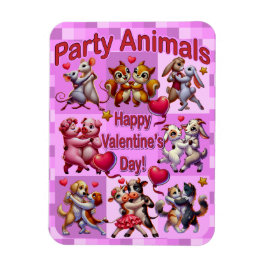 Alla hjärtans dag Dancing Par "Party Animals" Magnet