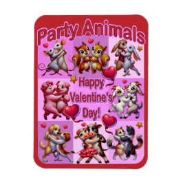 Alla hjärtans dag Dancing Par "Party Animals" Magnet