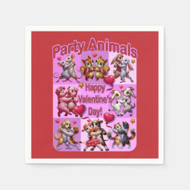 Alla hjärtans dag Dancing Par "Party Animals" Pappersservett
