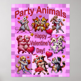 Alla hjärtans dag Dancing Par "Party Animals" Poster