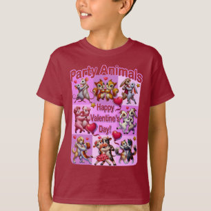 Alla hjärtans dag Dancing Par "Party Animals" T Shirt