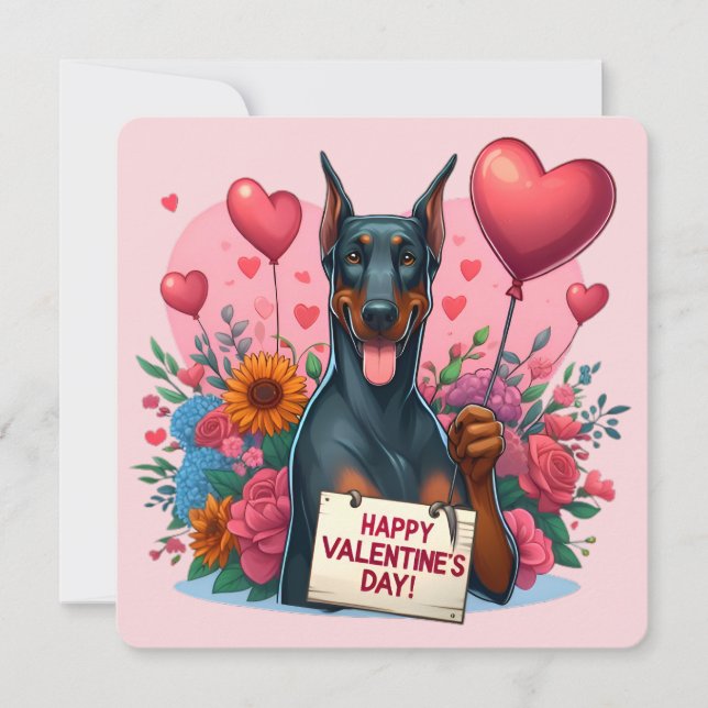 Alla hjärtans dag - Doberman 1 - kort (Framsida)