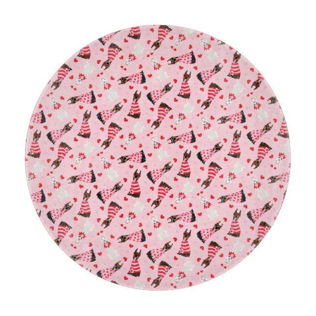 Alla hjärtans dag Dobermann Hundar (Framsidan)