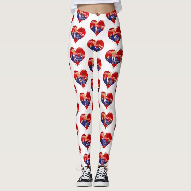 alla hjärtans dag donalds trumpbaljväxter leggings (Framsida)