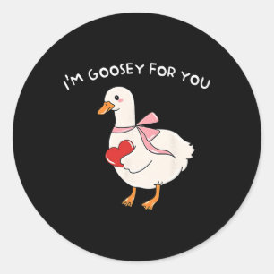 Alla hjärtans dag Dumma Gås Jag är Goosey För Dig Runt Klistermärke